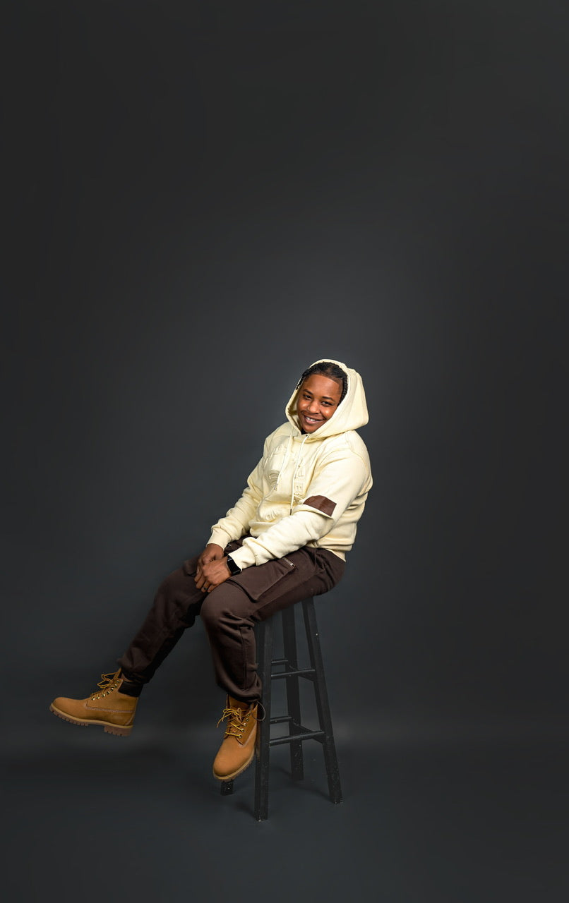 Embossed Print Hoodie