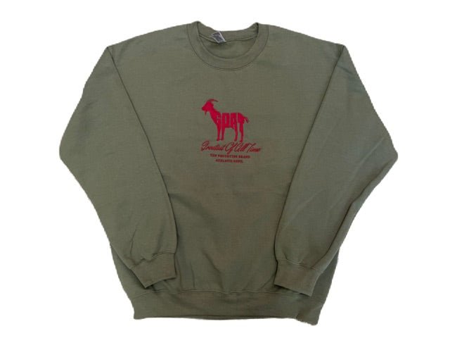 G.O.A.T Sweatshirt Military Green/Maroon - The Prototype G.O.A.T Sweatshirt Military Green/Maroon