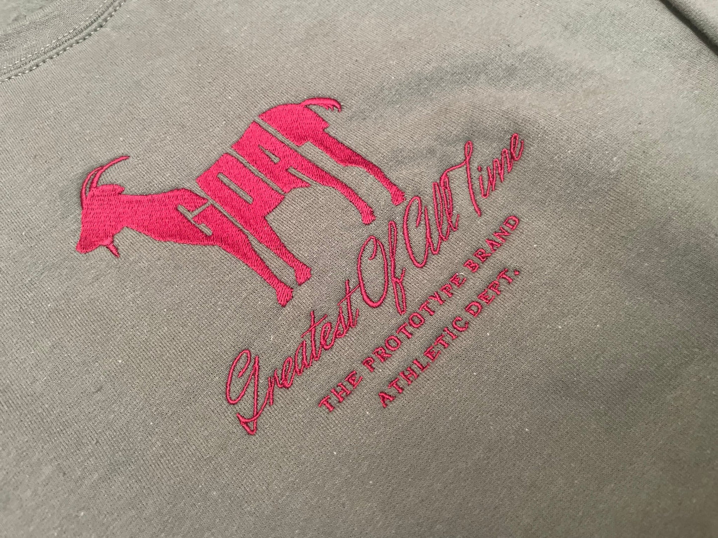 G.O.A.T Sweatshirt Military Green/Maroon - The Prototype G.O.A.T Sweatshirt Military Green/Maroon