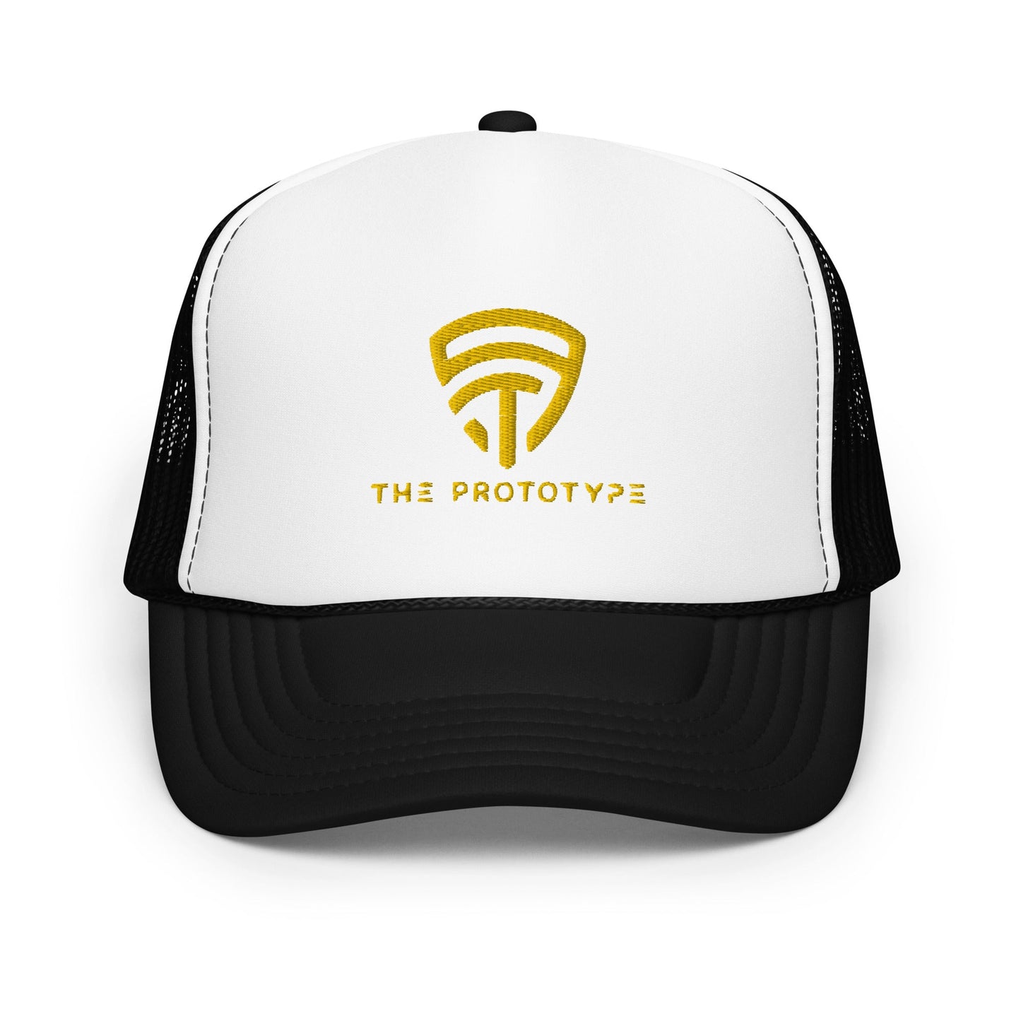 The Prototype Foam Trucker Hat Black/White/Gold - The Prototype The Prototype Foam Trucker Hat Black/White/Gold