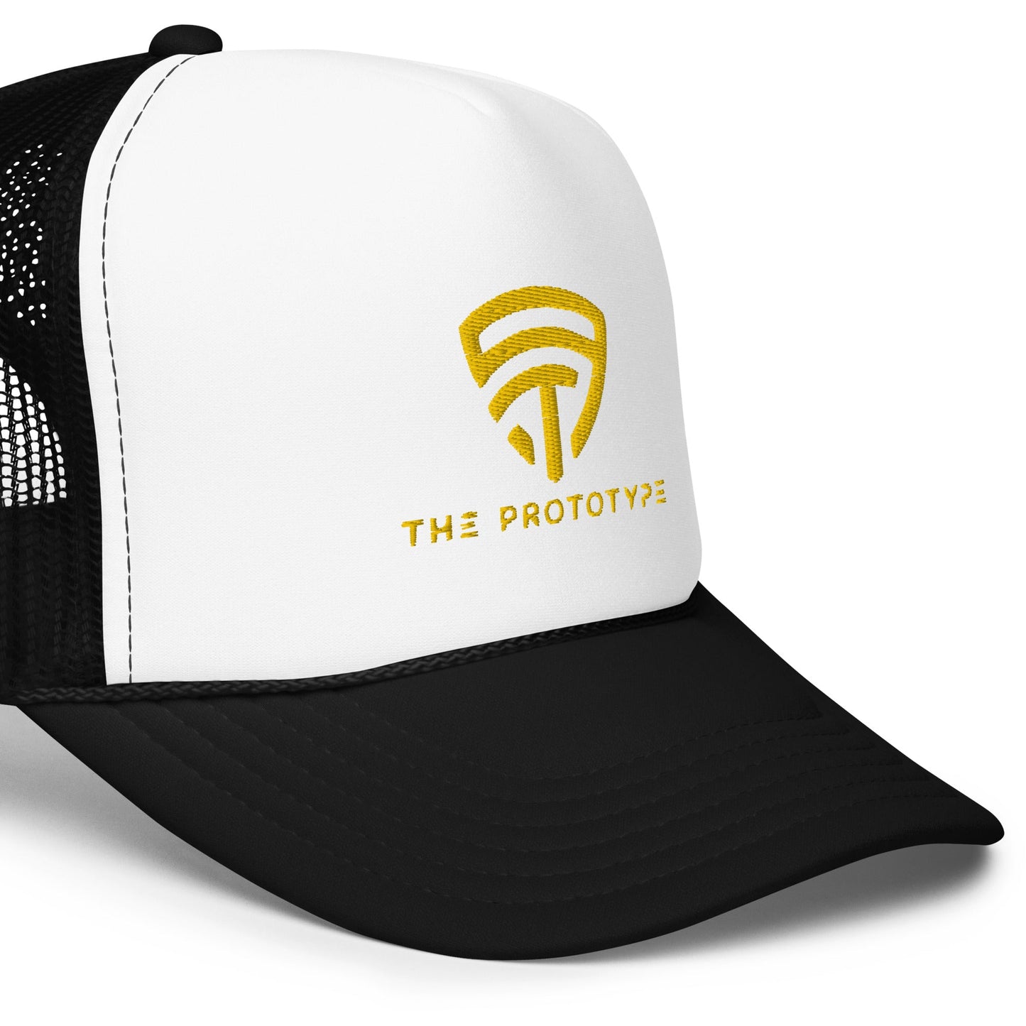 The Prototype Foam Trucker Hat Black/White/Gold - The Prototype The Prototype Foam Trucker Hat Black/White/Gold