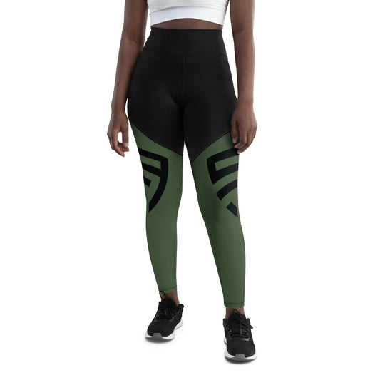 The Prototype Sports Leggings Army Green/Black - The Prototype The Prototype Sports Leggings Army Green/Black