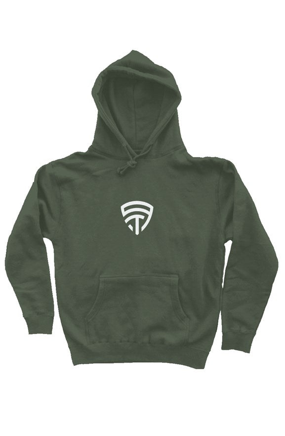 Unisex Pullover Hoodie Army Green/White - The Prototype Unisex Pullover Hoodie Army Green/White