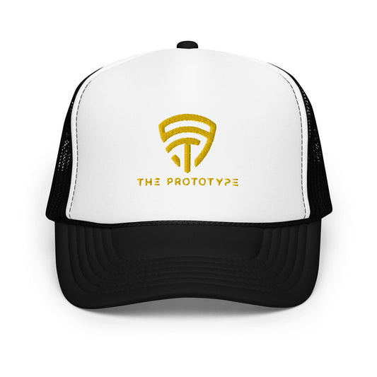 The Prototype Foam Trucker Hat Black/White/Gold - The Prototype The Prototype Foam Trucker Hat Black/White/Gold