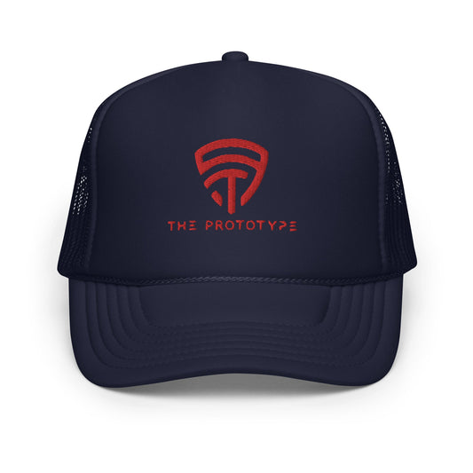 The Prototype Foam Trucker Hat Navy Blue/Red - The Prototype The Prototype Foam Trucker Hat Navy Blue/Red